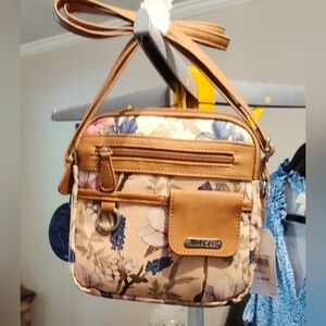 Rosetti Tan Floral Crossbody Bag NWT